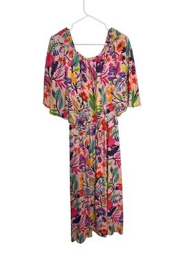 Raishma Pink Floral Print Maxi Dress with Flutter Sleeves